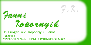 fanni kopornyik business card